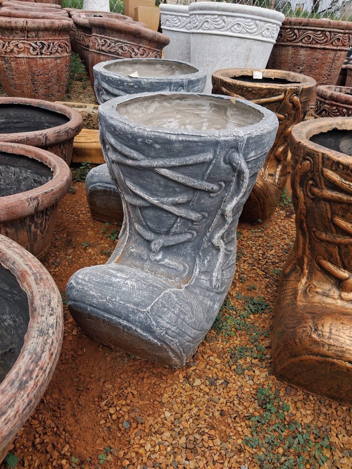 Large Boot Planter – Grey (BB002)