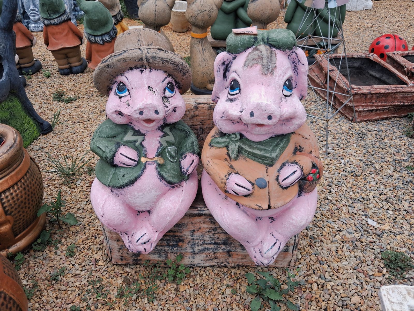 Pig Couple Concrete Décor (BBS35)