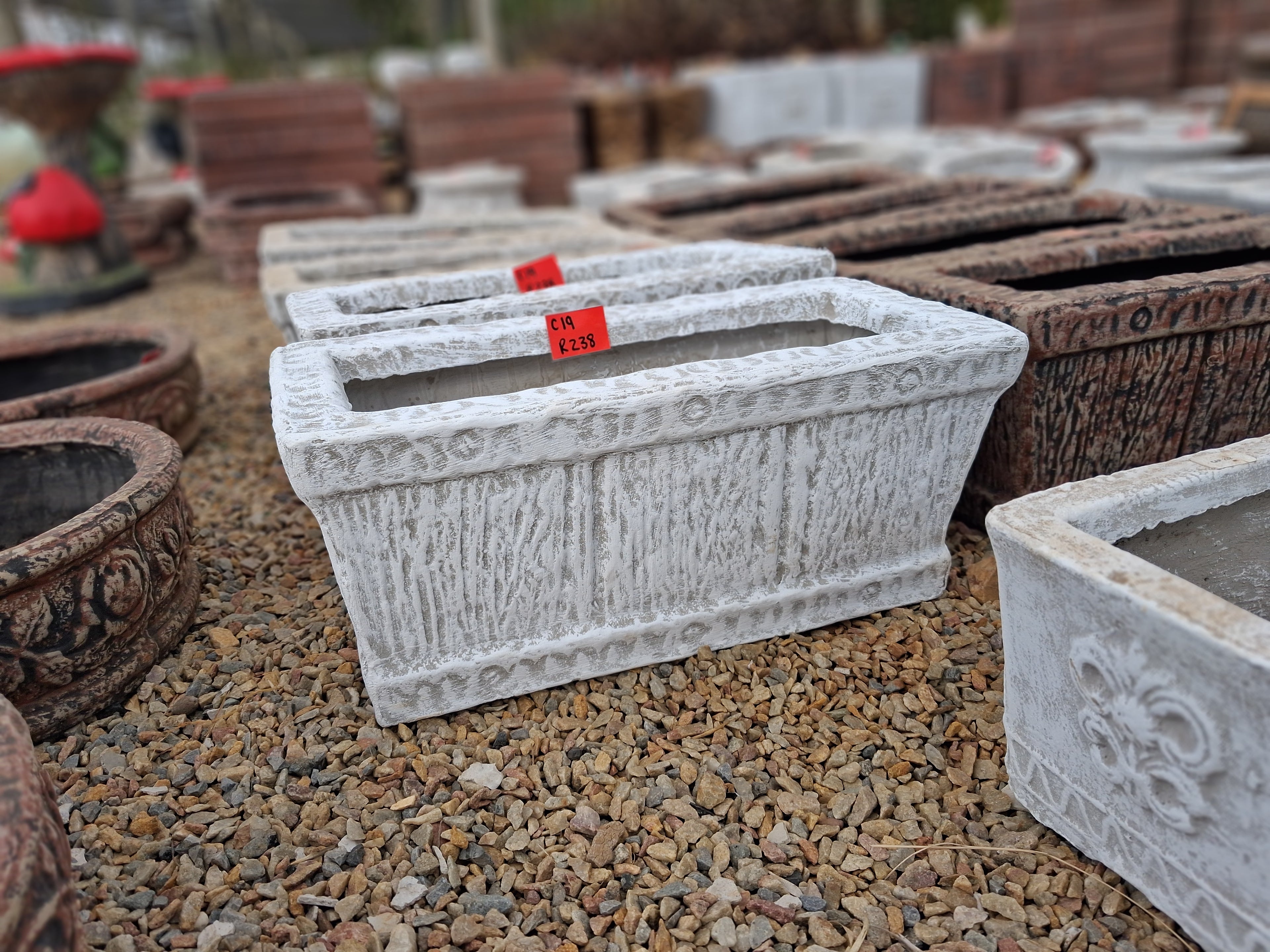 Small Rectangular White Pot (C19)