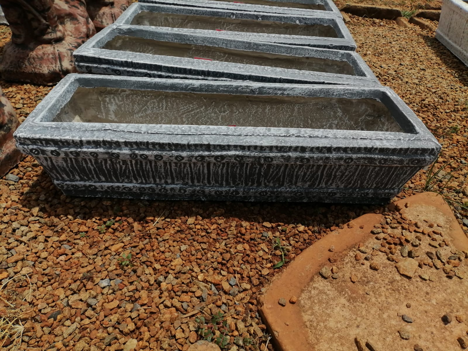 Rectangular Pot – Vine Pattern Grey (CAP123)