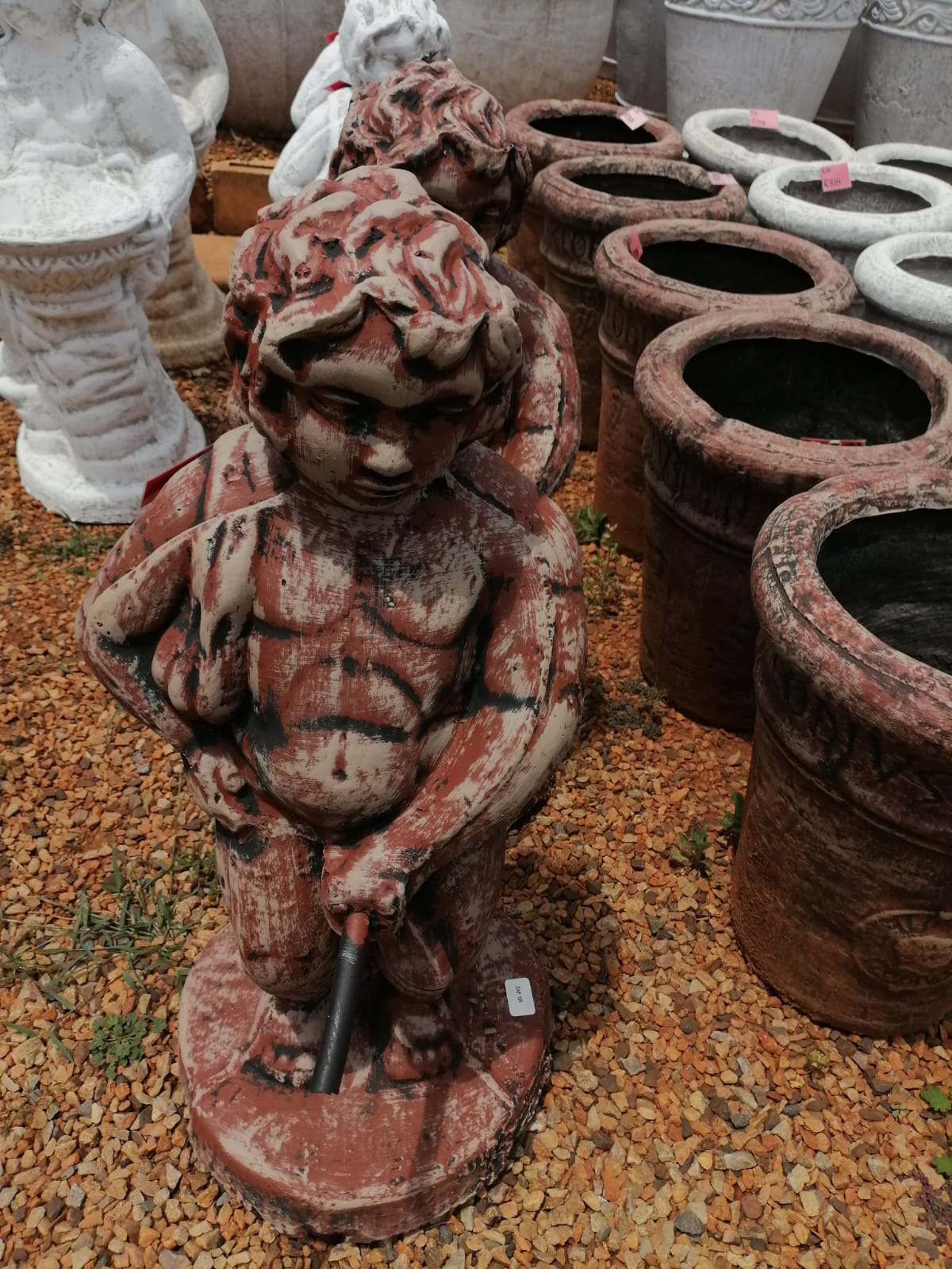 Small Concrete Decorative Boy Statue BROWN(CAP188)