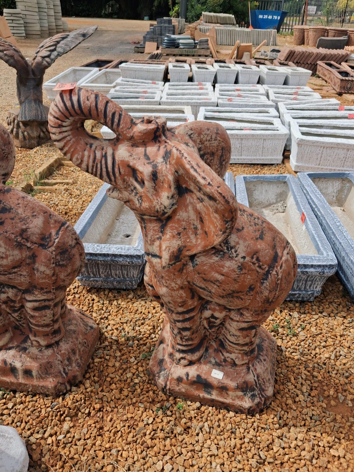 Brown Decorative Concrete Elephant Feature (CAP197)