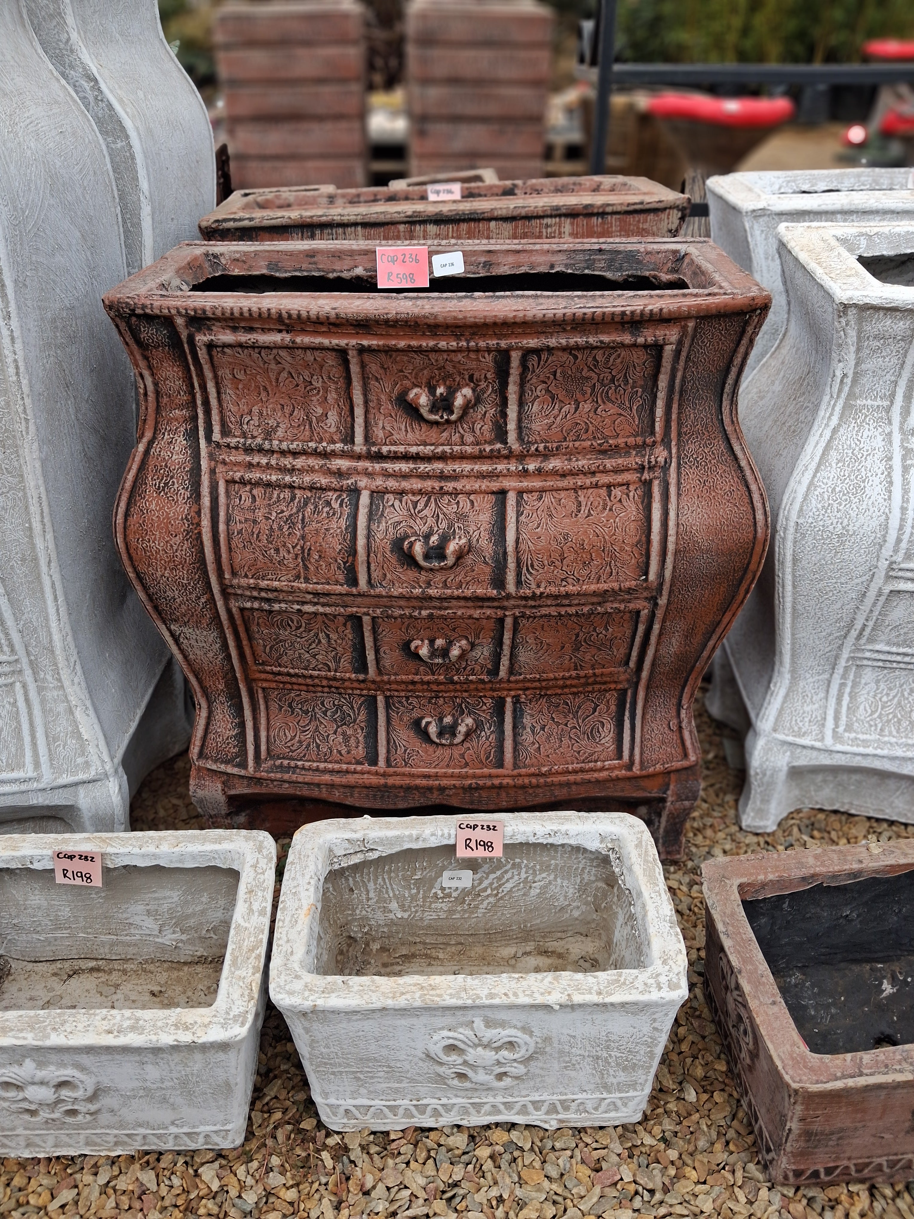 Medium Concrete Decorative Closet Design Planter – Brown (CAP236)